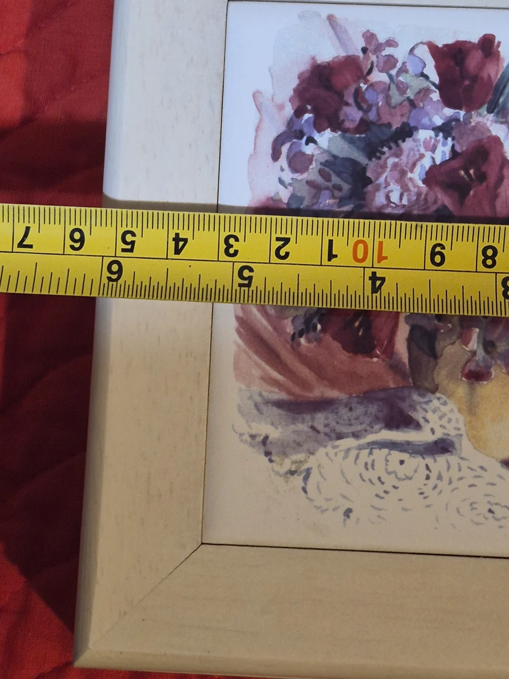 Cottagecore 6x6 Wooden Trinket Jewelry Box Floral Ceramic Art Tile